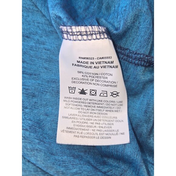 Nike Mens Dri-Fit Long-Sleeve Tee Shirt Large Blue - Red Swoosh Logo & Pocket - Picture 7 of 8